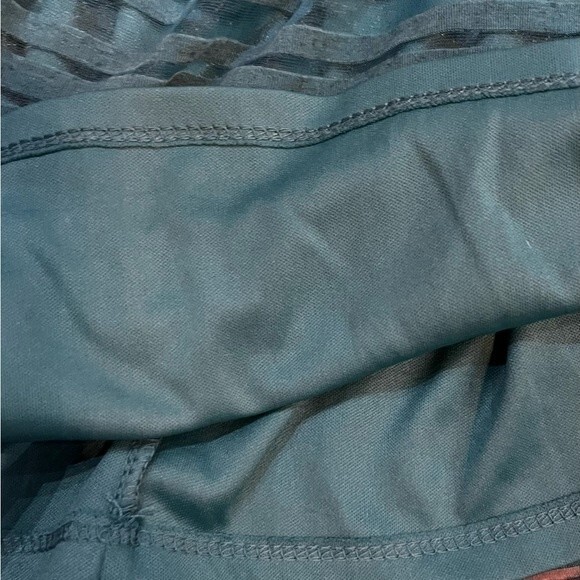 Lily Rose shadow striped teal green belted dress size small - Picture 6 of 8